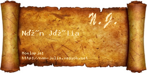 Nán Júlia névjegykártya