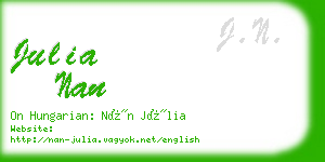julia nan business card